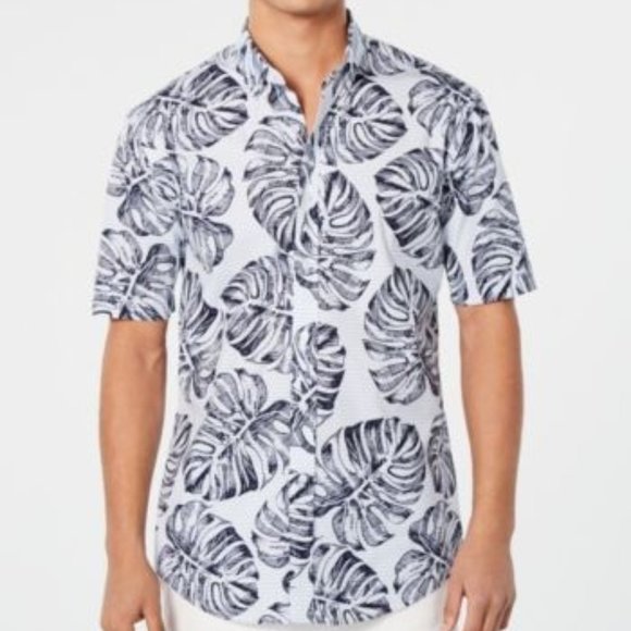 Club Room Other - Men's Brody Leaf Tropical Print Short Sleeve Shirt